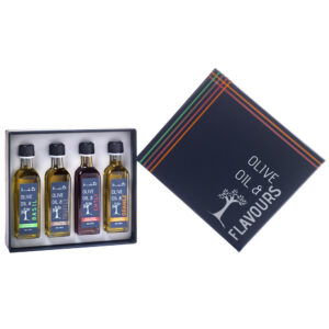 Cutie cadou cu 4 uleiuri de măsline infuzate cu arome